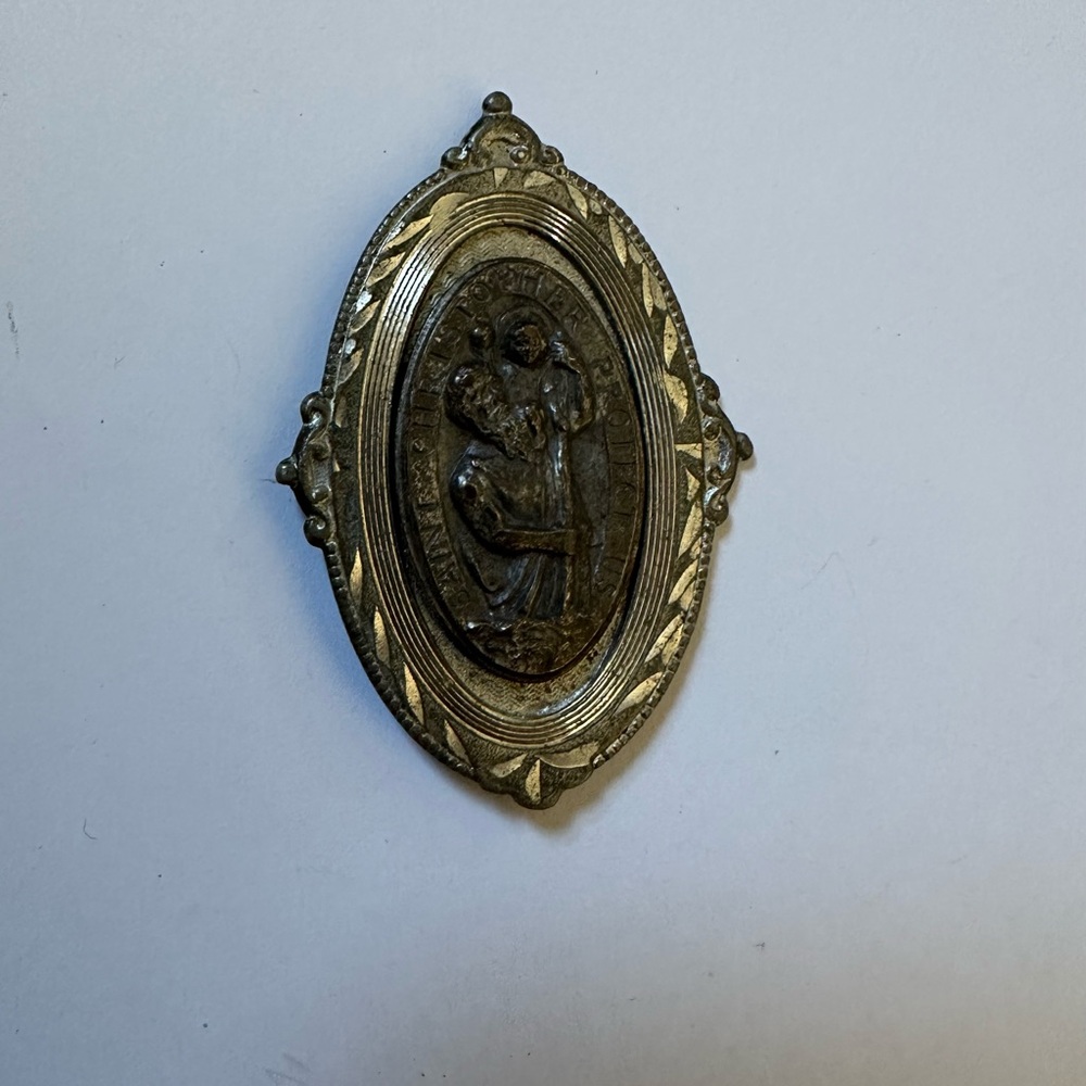 Vintage Silver St. Nicholas Auto Visor Pin
